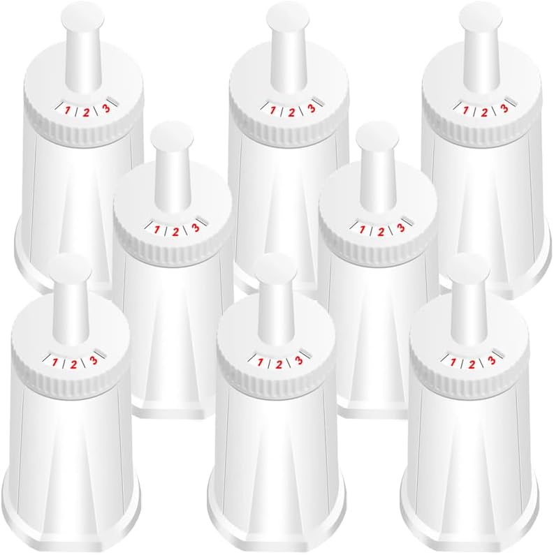 Filter - Replacement Water Filter Compatible with Breville Sage Claro Swiss For Oracle, Barista & Bambino - Compare to Part #BES008WHT0NUC1.Pack of 8๏ผFirst use without adding coffee powder ๏ผ