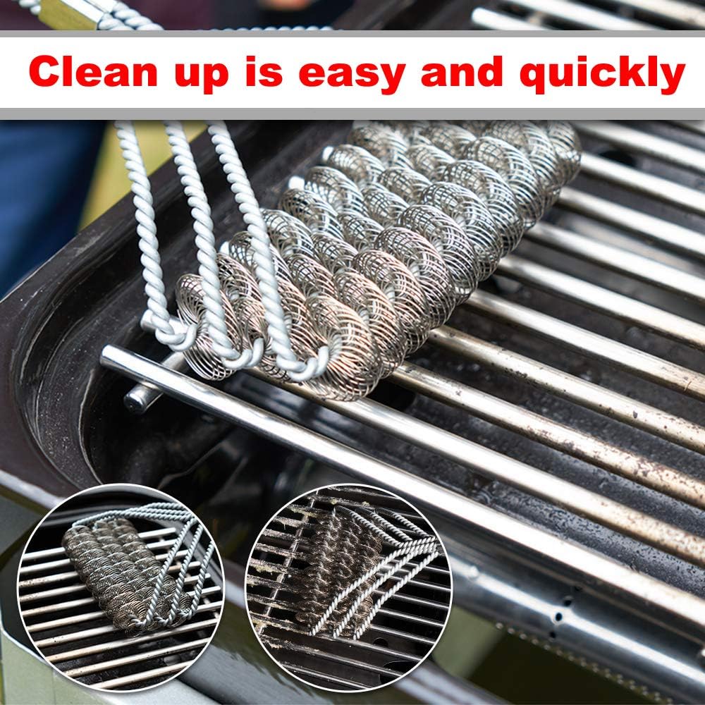SF4104 (4-Pack) 17.75" Stainless Steel Cooking Grates Replacement for Gas Grill Models Brinkmann 810-3660-S 810-3661-F 810-9610-F 810-9620-0 810-6680-s and Smoke Canyon GR2002401-5C-00,Set of 4