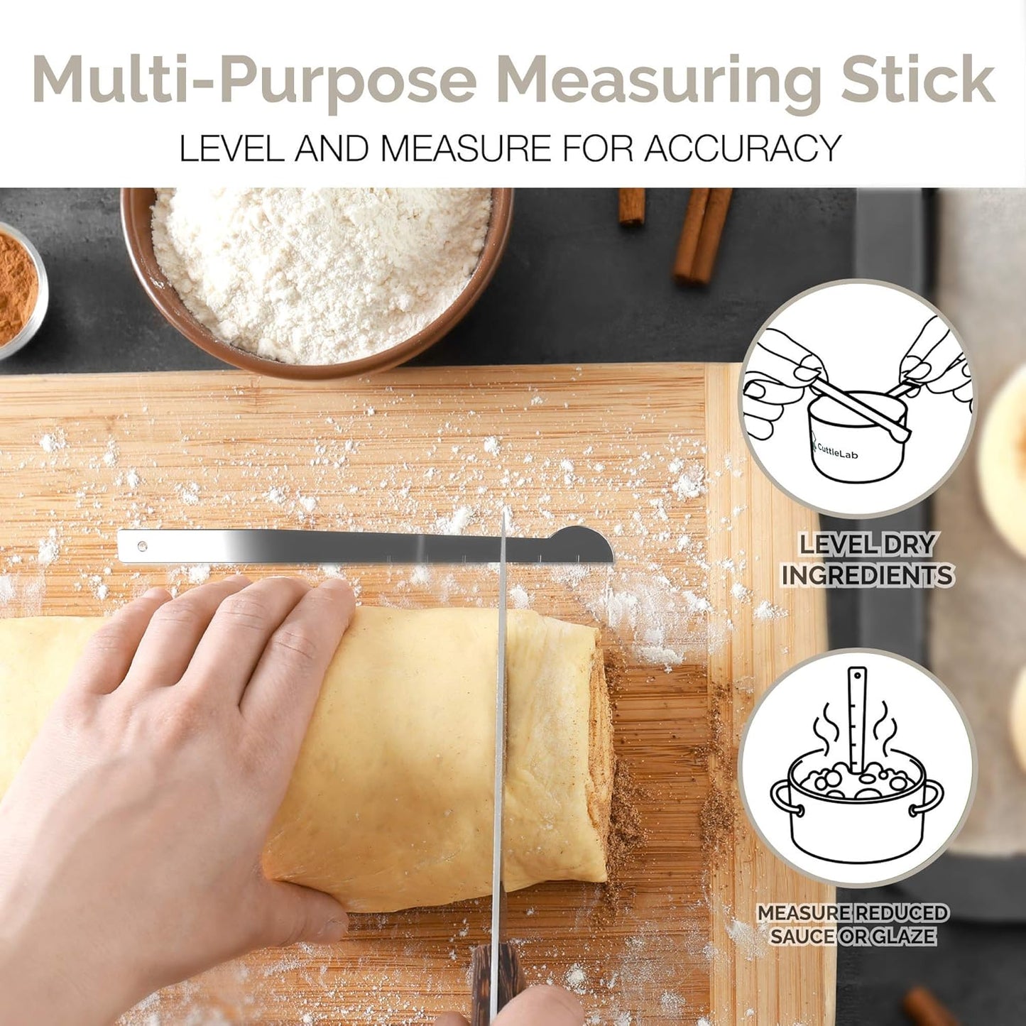22-Piece Stainless Steel Measuring Cups and Spoons Set, Tad Dash Pinch Smidgen Drop Mini Measuring Spoons, Measuring Stick Leveler, Measurement Conversion Chart Fridge Magnet, (Charcoal)