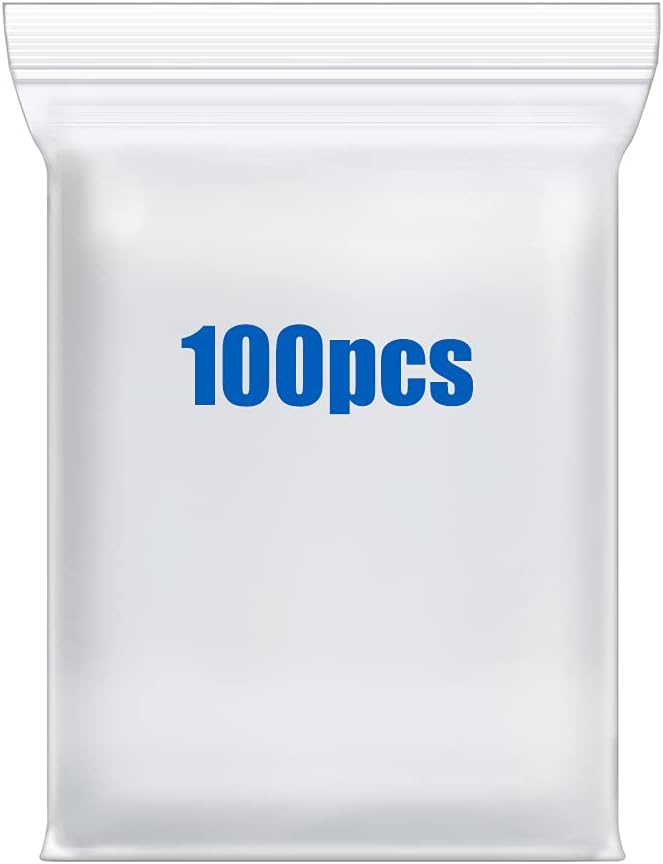 100PCS 8" x 10" 3Mil Thick Clear Reclosable Plastic Bags Zip Seal Lock Poly Bags With Zipper for Shipping Packaging Product Snacks Storage