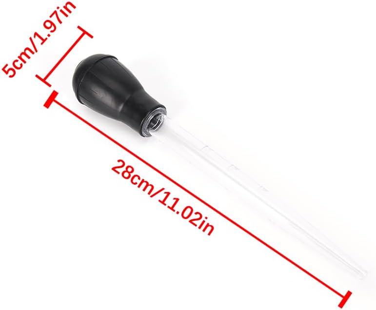 4 Pcs 11-Inch Turkey Baster with Rubber Bulb Extra Large Bulb Basters with Measuring Lines Turkey Baster Syringe Injector Needle for Cooking, Butter Drippings, Glazes, Roasting Juices