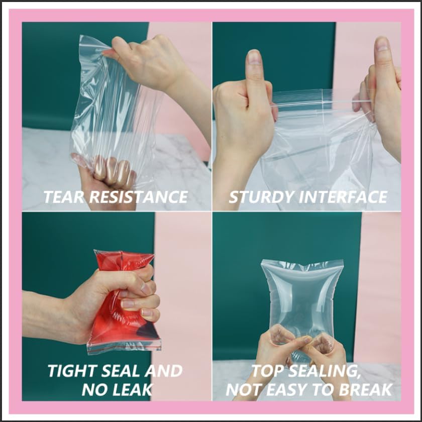 iMailer - 100 Pcs - 5" x 7" Clear Small Zip Bag - Reclosable Zip Plastic Poly Bags 2 Mil with Resealable Lock Seal Zipper for A2 A4 A6 Cards & Envelopes, Bakery, Cookies, Sandwich