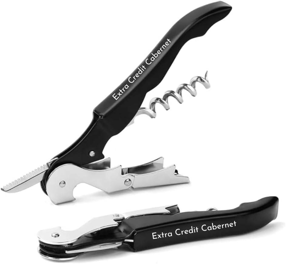 The Wine Chic Engraved Wine Key Corkscrew with Quote and Funny Sayings, Unique Back to School Gifts for Moms and Wine Lovers (Extra Credit Cabernet)