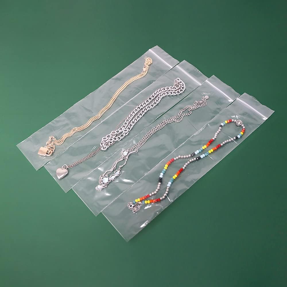 iMailer - 500 Pcs - 2" x 10" Incense Bags-Resealable Zip Bags for Snack, Necklaces, Jewelry, Packaging & Shipping