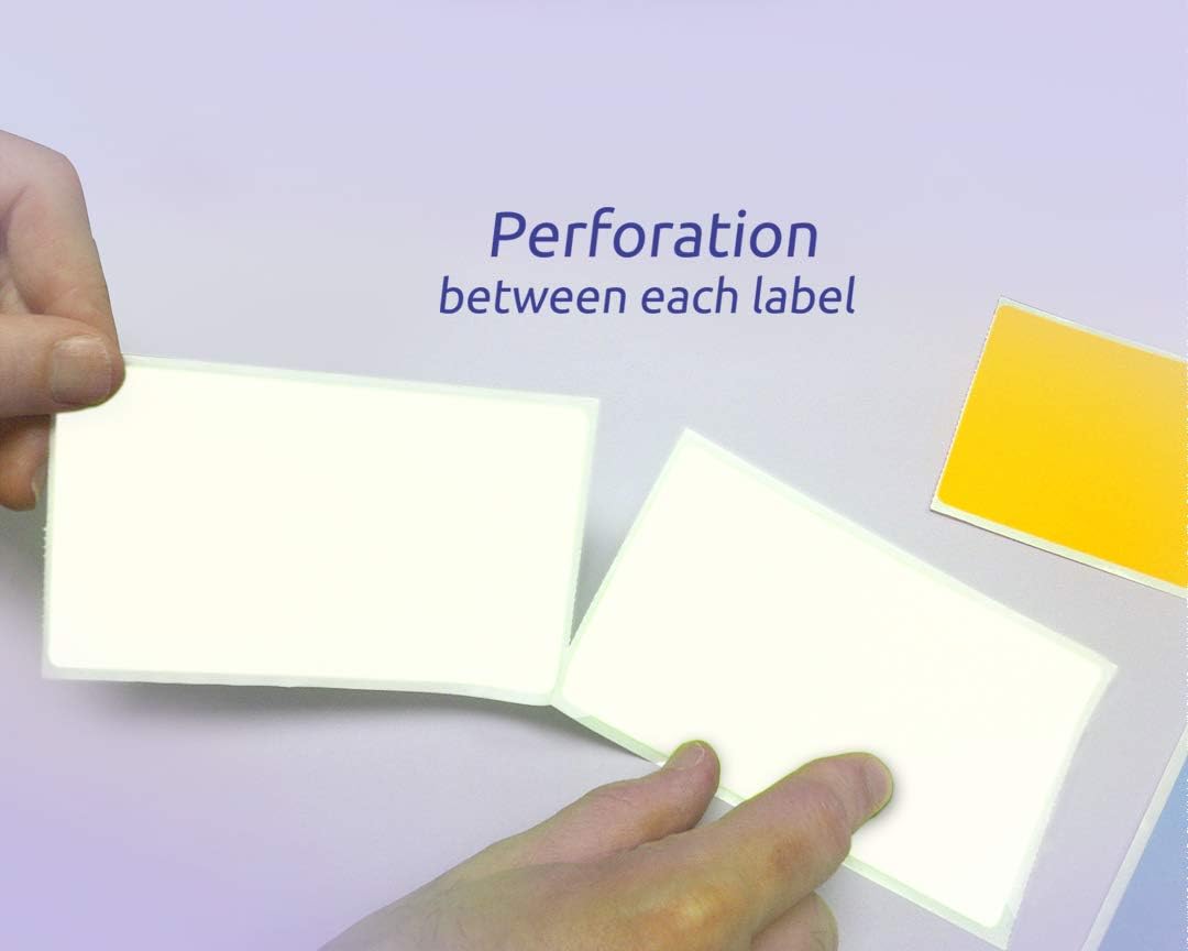 NextDayLabels 500 Rectangle Stickers (3" x 5") - Color Coding Labels Roll - Moving Labels for Boxes, Colored Inventory Stickers for Packing, Organizing, and Storage (White)
