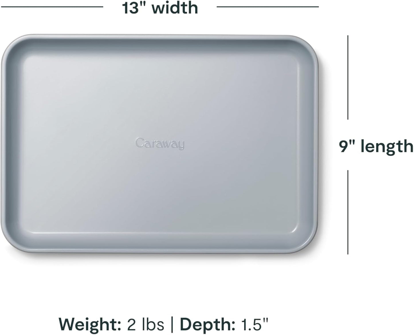 Caraway Nonstick Ceramic Small Baking Sheet Duo (9x13”) – Non-Toxic, PTFE & PFOA Free – Oven Safe – Aluminized Steel Core – Mini Sheet Pan for Baking, Roasting & More - Navy