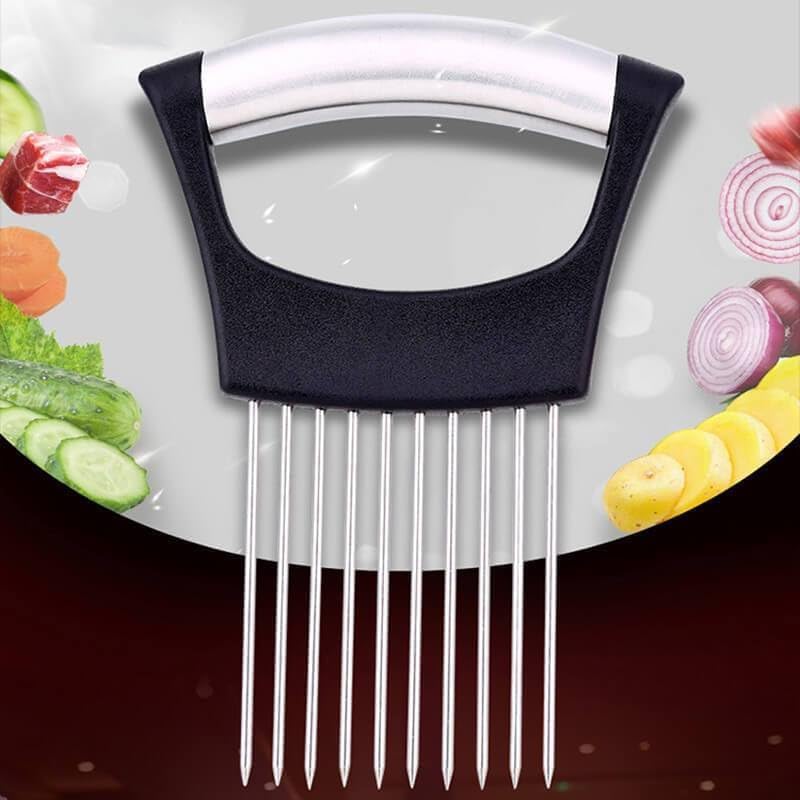 2025 Upgraded Onion Slice, New Stainless Steel Onion Chopper for Slicing, Chopper Slicing Assistant Tool, Cutter for Slicing of Meat, Onion, Potato, Tomato Kitchen Gadgets (3)