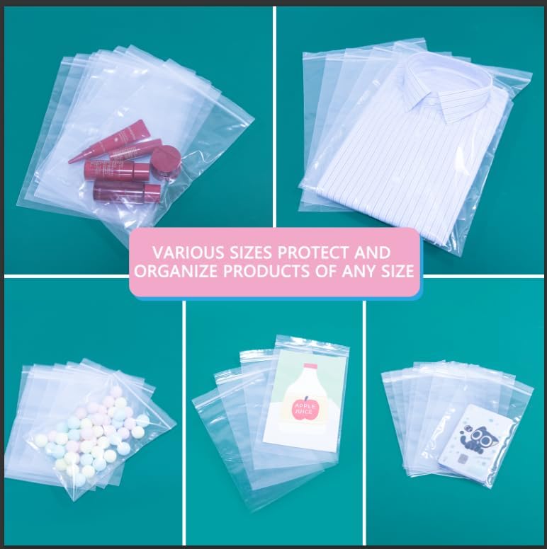 iMailer - 500 Pcs- 11" x 14" Reclosable Plastic Zip Poly Bags- Clear Zip Bag for Prints, Photos, Documents, Clothing, T-Shirt