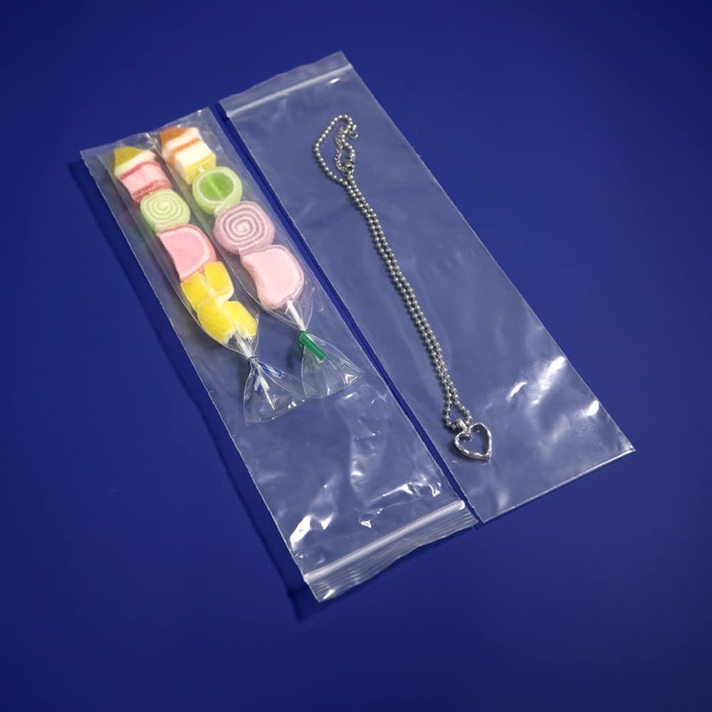 iMailer - 200 Pcs -3" x 11" Incense Bags-Resealable Zip Bags for Snack, Necklaces, Jewelry, Packaging & Shipping