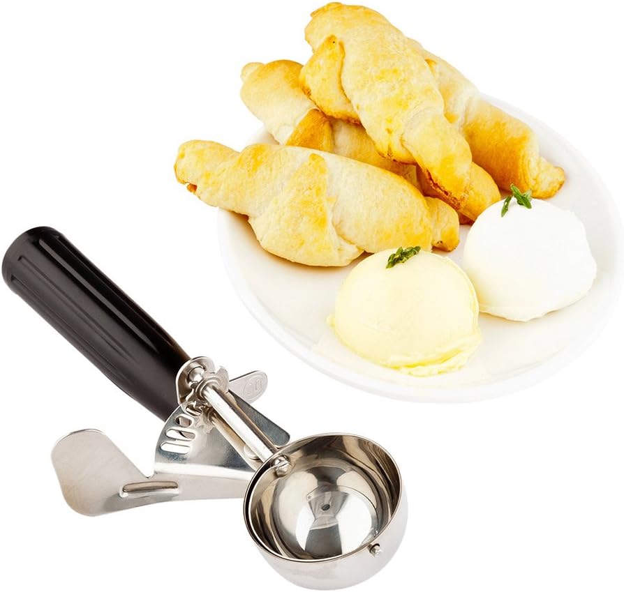 Met Lux 1.25 oz Stainless Steel #30 Portion Scoop - with Black Handle - 1 count box