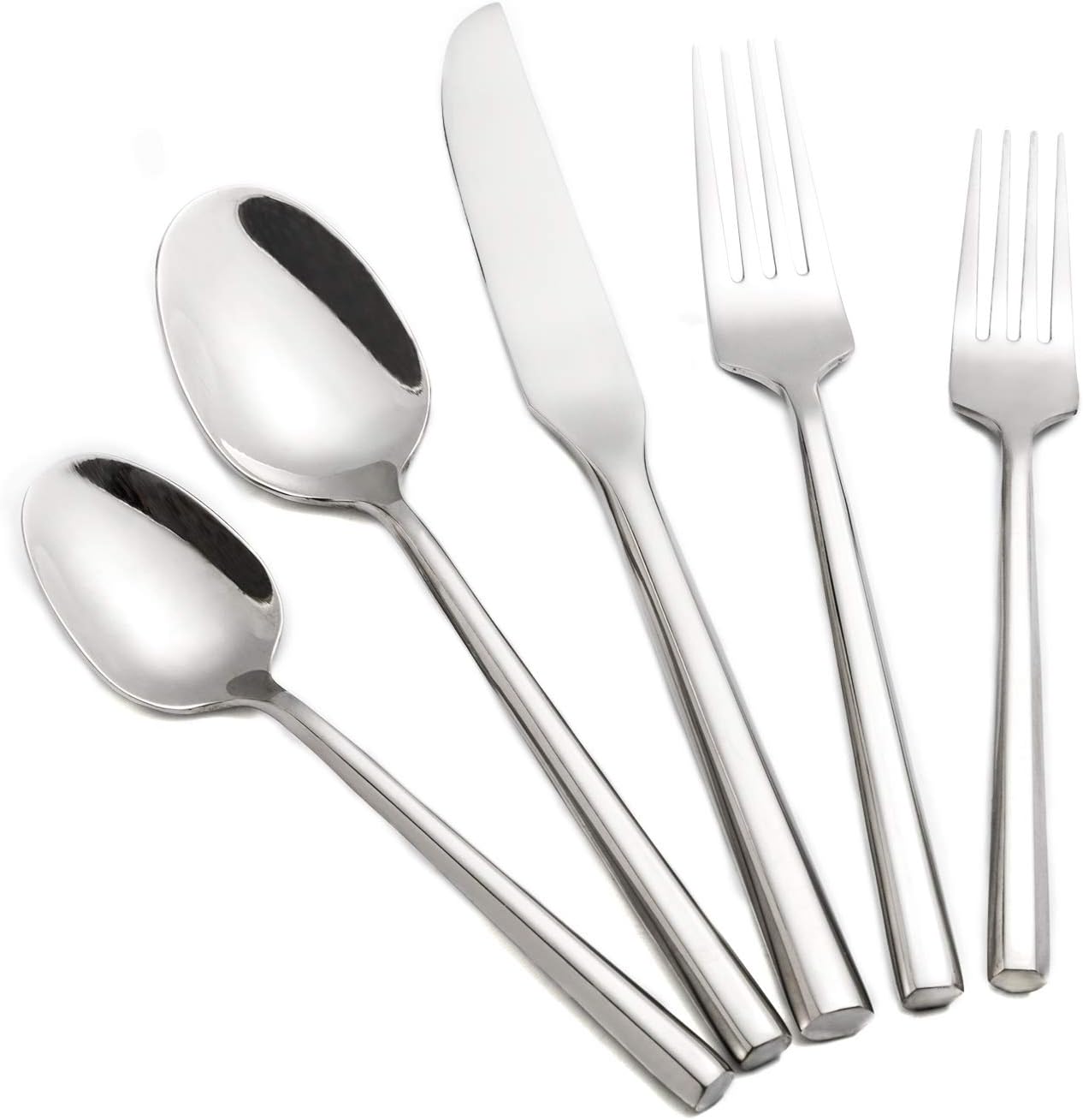 Silverware Set Flatware Set Stainless Steel Cutlery Set 20 Piece with Hexagon Handle Wedding Gift Home Hotel Use Service for 4