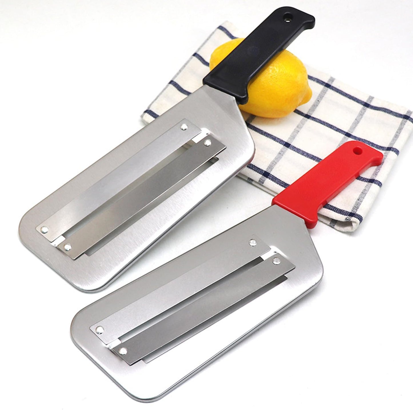 Dual Blade Julienne Cutter, Stainless Steel Shredder Slicer, Stainless Steel Cabbage Shredder for Coleslaw, Cabbage Slicer, Suitable for Vegetables and Fruits (Black*2)