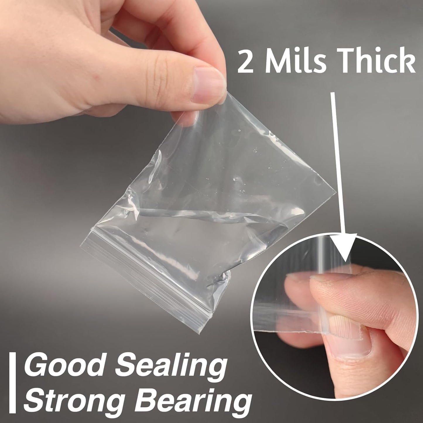 200pcs 3 x 5 inch Plastic Bags, 2 mil Jewelry Bags, Clear Small Zip Bag, Resealable Zip Bag for Small Business, Storage, Candy