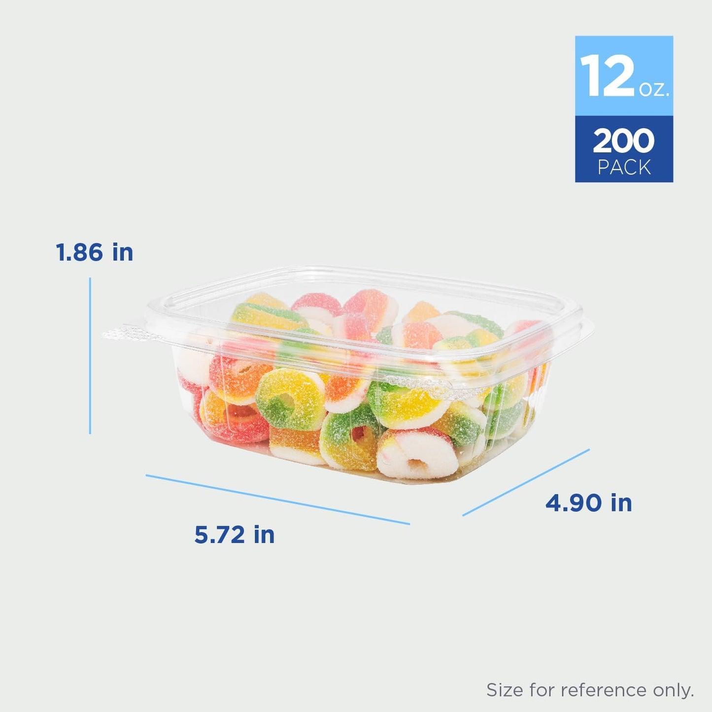 Karat PET Hinged Deli Containers with Lids - Perfect for Pasta Salads, Fruit, Deli Sides, and Home Meal Prep - Clear Plastic Food Containers, Take Out Containers (12oz)