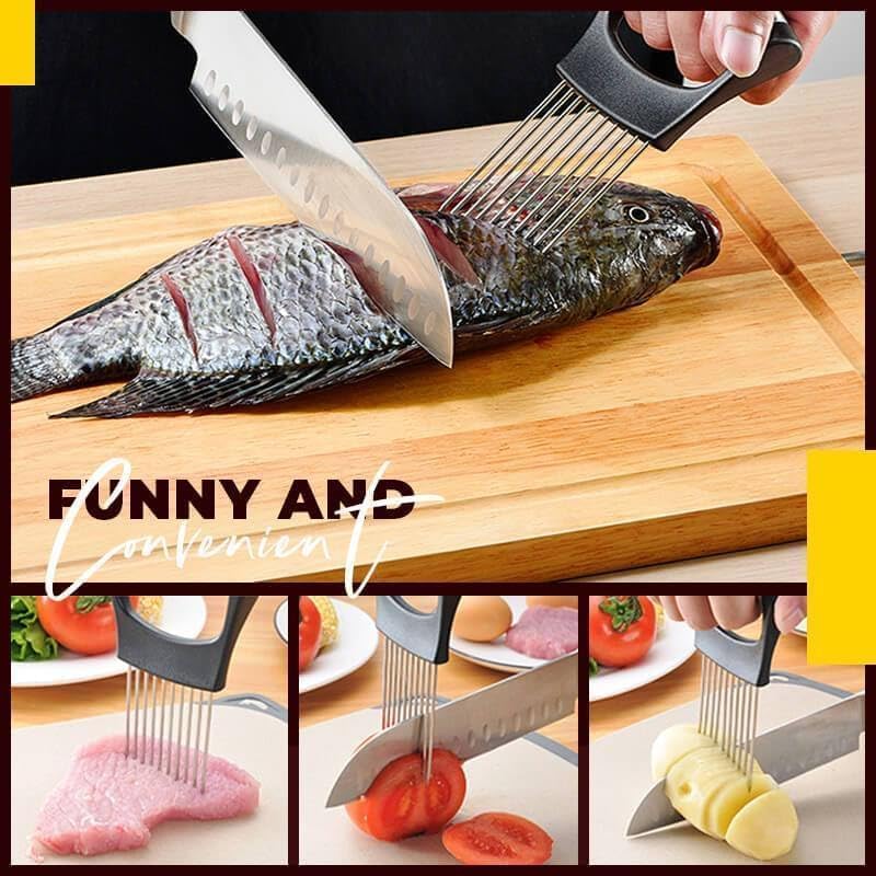 2025 Upgraded Onion Slice, New Stainless Steel Onion Chopper for Slicing, Chopper Slicing Assistant Tool, Cutter for Slicing of Meat, Onion, Potato, Tomato Kitchen Gadgets (2)