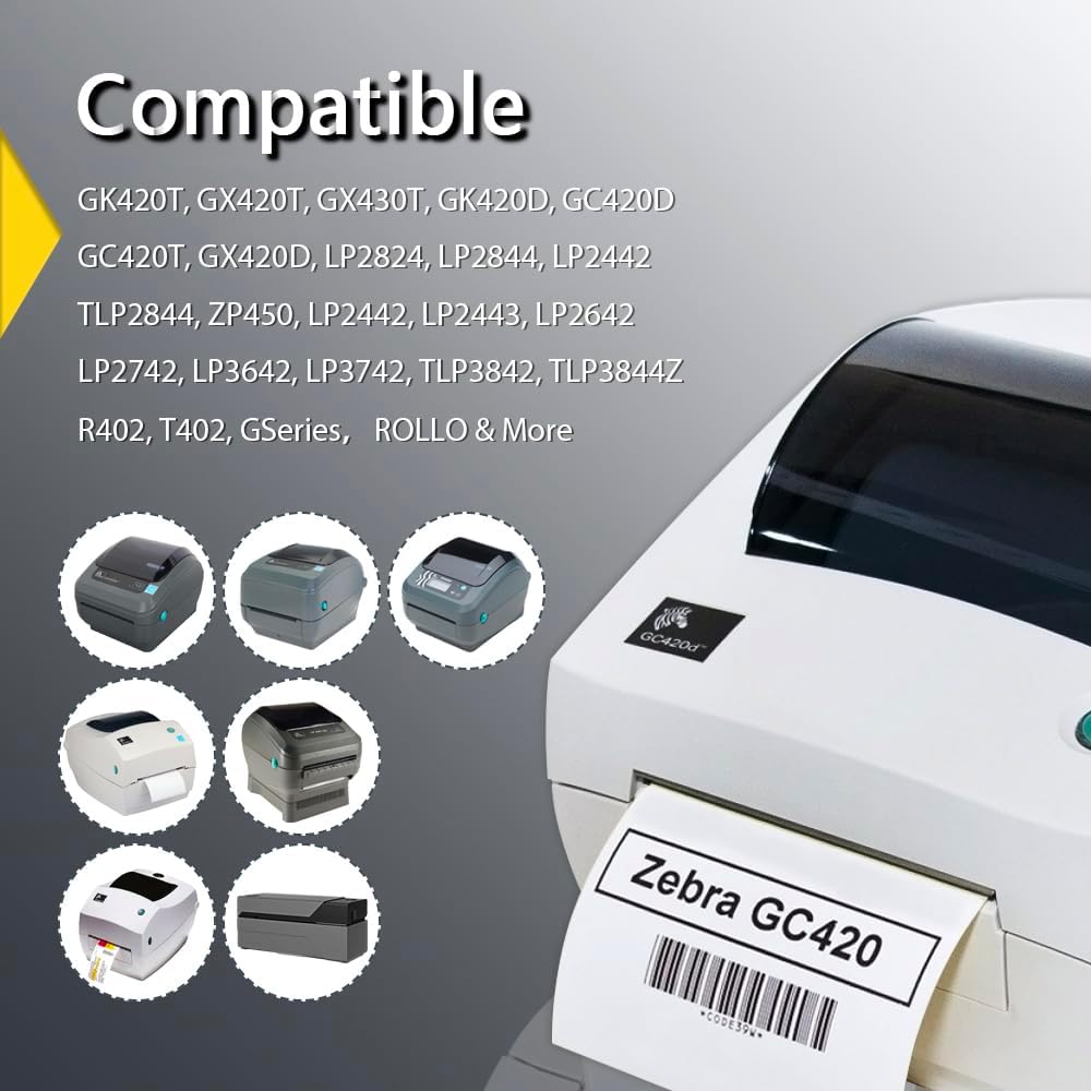BETCKEY - 1.5" x 1" All Purpose & Address Labels Compatible with Zebra & Rollo Label Printer,Premium Adhesive & Perforated[Yellow, 6 Rolls, 7800 Labels]