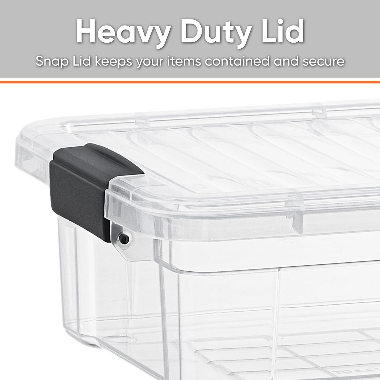 Superio Storage Bins with Lids- 4 Pack, 4.5 Qt Clear Boxes for Organizing, Stackable Plastic Containers- BPA Free, Non-Toxic, Odor Free, Organizer for Home, Office, Dorm