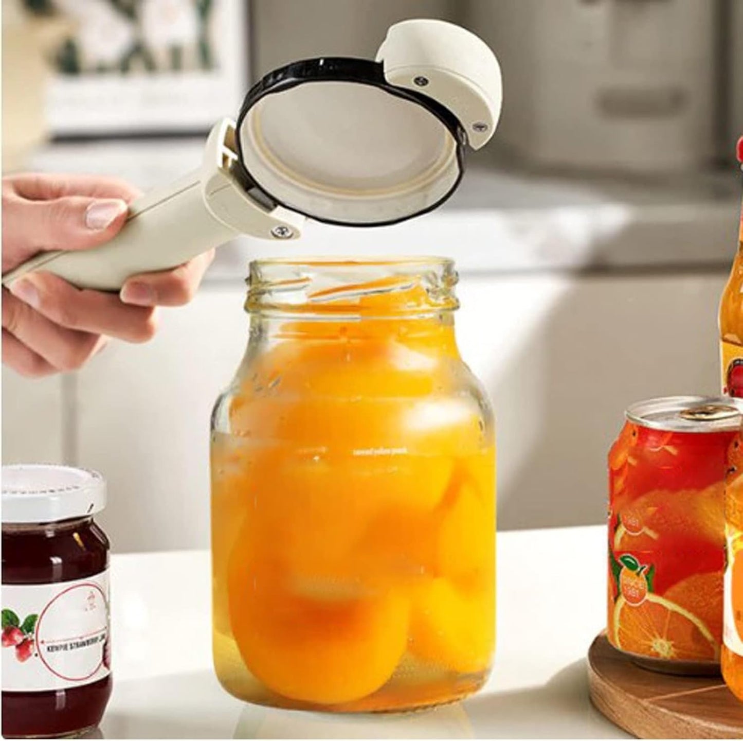Multifunctional Retractable Bottle Opener - Adjustable Multifunctional Can Opener Jar Lid Gripper - 2025 New Jar Opener Bottle Opener for Weak Hands, Senior Arthritis (Black)