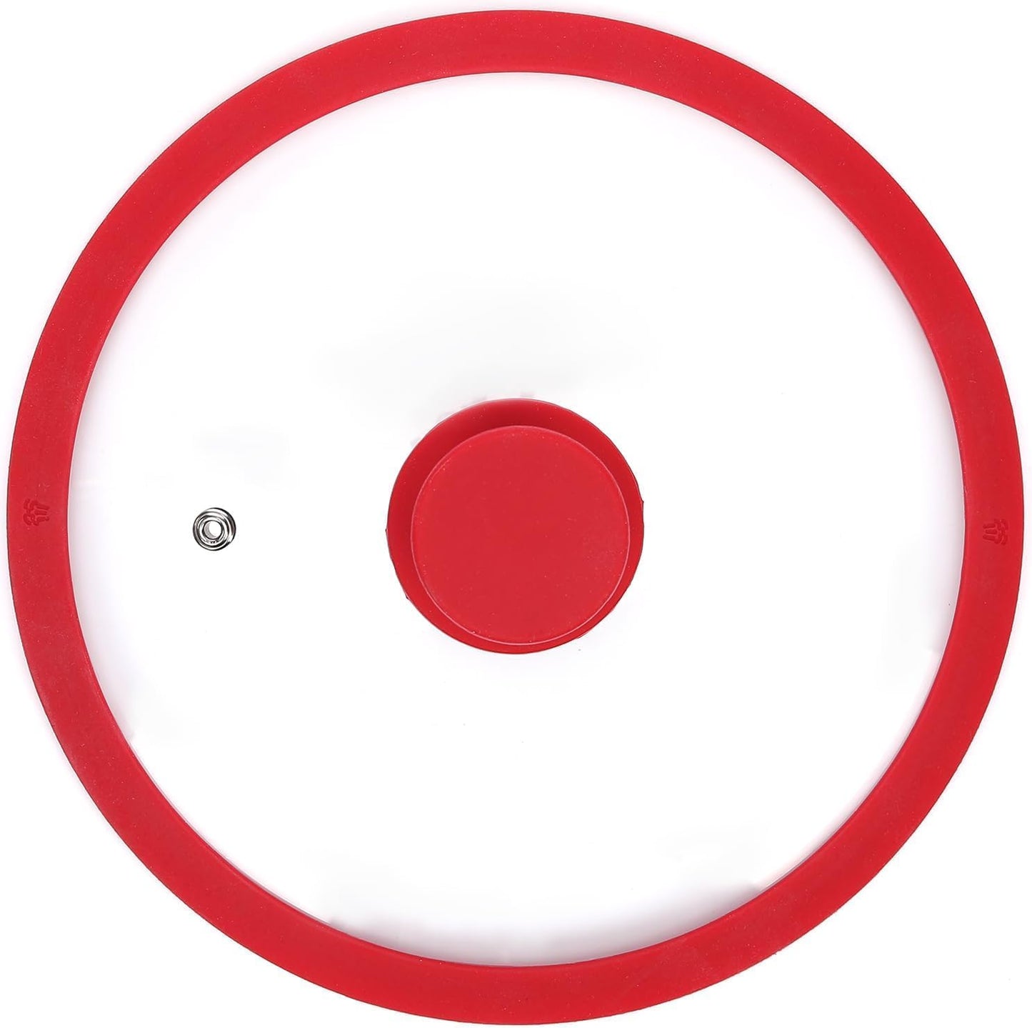 Silicon Glass Lid for Pot,Pan,Skillet Fits 10"(26CM) Cookware Silicon lid Dishwasher Safe, Replacement Lid Vented Tempered Glass with Heat Resistant Silicone Rim By HR Huare Technology, Red,1 Pack
