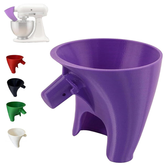 Flour Funnel for Kitchen Aid Mixer – Stand Mixer Attachment for KSM150 5-Quart Tilt-Head, Easy-Pour No-Mess Baking Tool, Fits Flour, Sugar & Egg Liquid, (Purple)