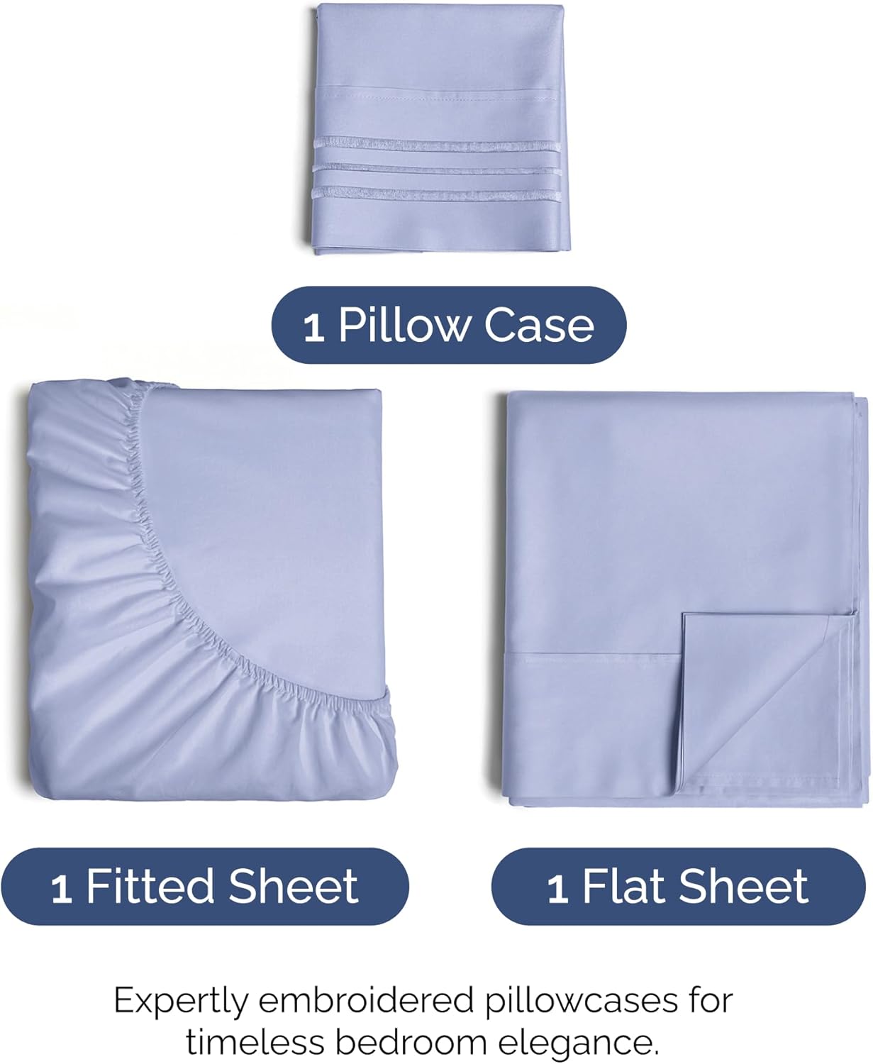 Twin XL Size 3 Piece Sheet Set - Comfy Breathable & Cooling Bed Sheets Set - Hotel Luxury Bedding for Women, Men, Kids, Teens, Boys & Girls - Deep Pockets, Soft and Wrinkle Free - Oeko-Tex - Lavender