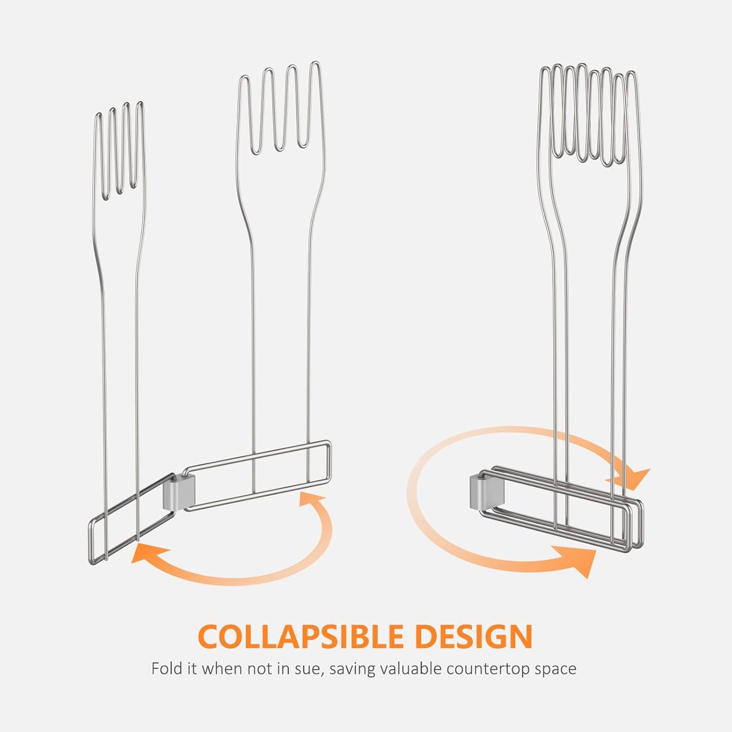 Kitchen Glove Holder,Stainless Steel Glove Rack,Kitchen Vertical Glove Support Multi-Purpose Glove Drain Rack,Collapsible Glove Drying Stand,Rubber Glove Drying Rack,Mitten Rack(Large)