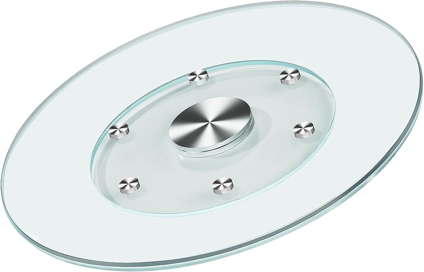 31" Large Lazy Susan for Dining Table Kitchen Glass Turntable with Aluminum Alloy Bearing, Smooth Swivel