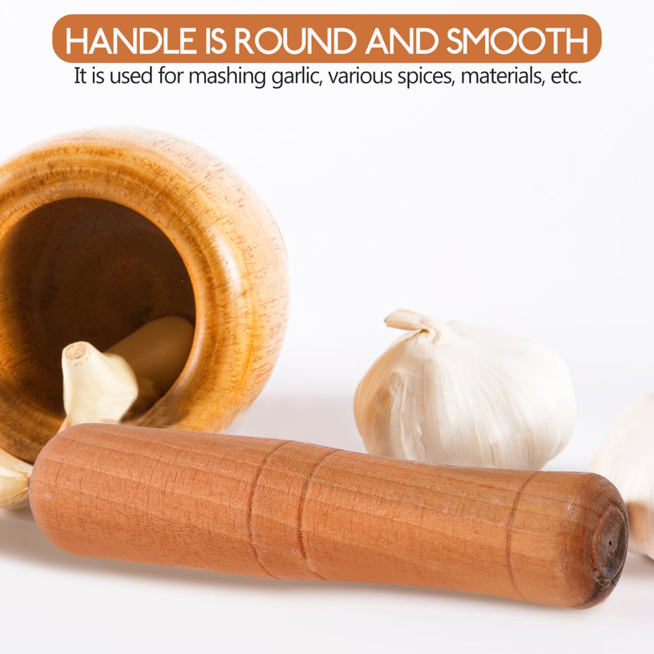 PRETYZOOM Pickle Sticks Food Grinding Stick Garlic Masher Garlic Crusher Bar Kitchen Gadget Handle Pestle Sauerkraut Pounder Bar Muddler Ceramics Tools Hand Tools Solid Wooden Grater