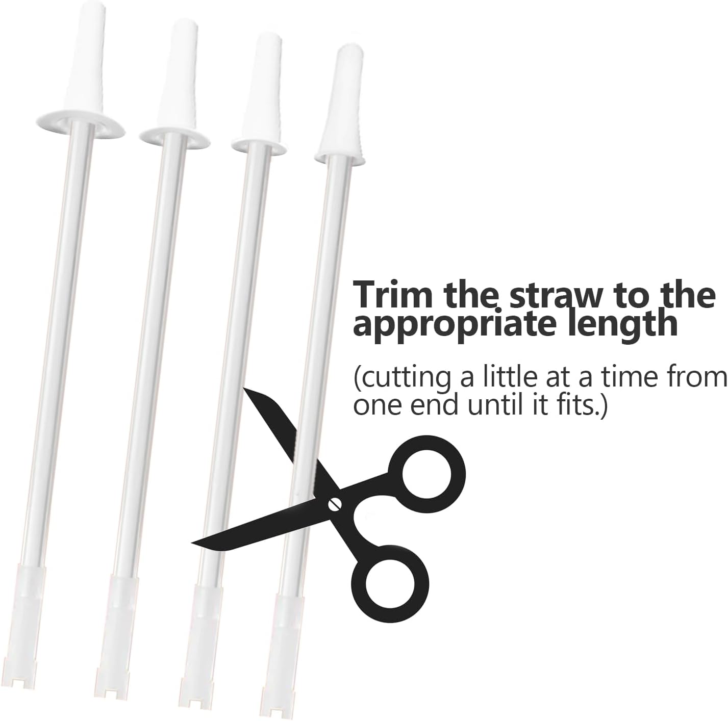 Delove Universal Long Straws for Gallon Water Bottles - Attach a straw to your sports Jug - Cut Size To Fit Any Bottles - Replacement straws -Half Gallon/32oz/64oz/128oz - Set of 4