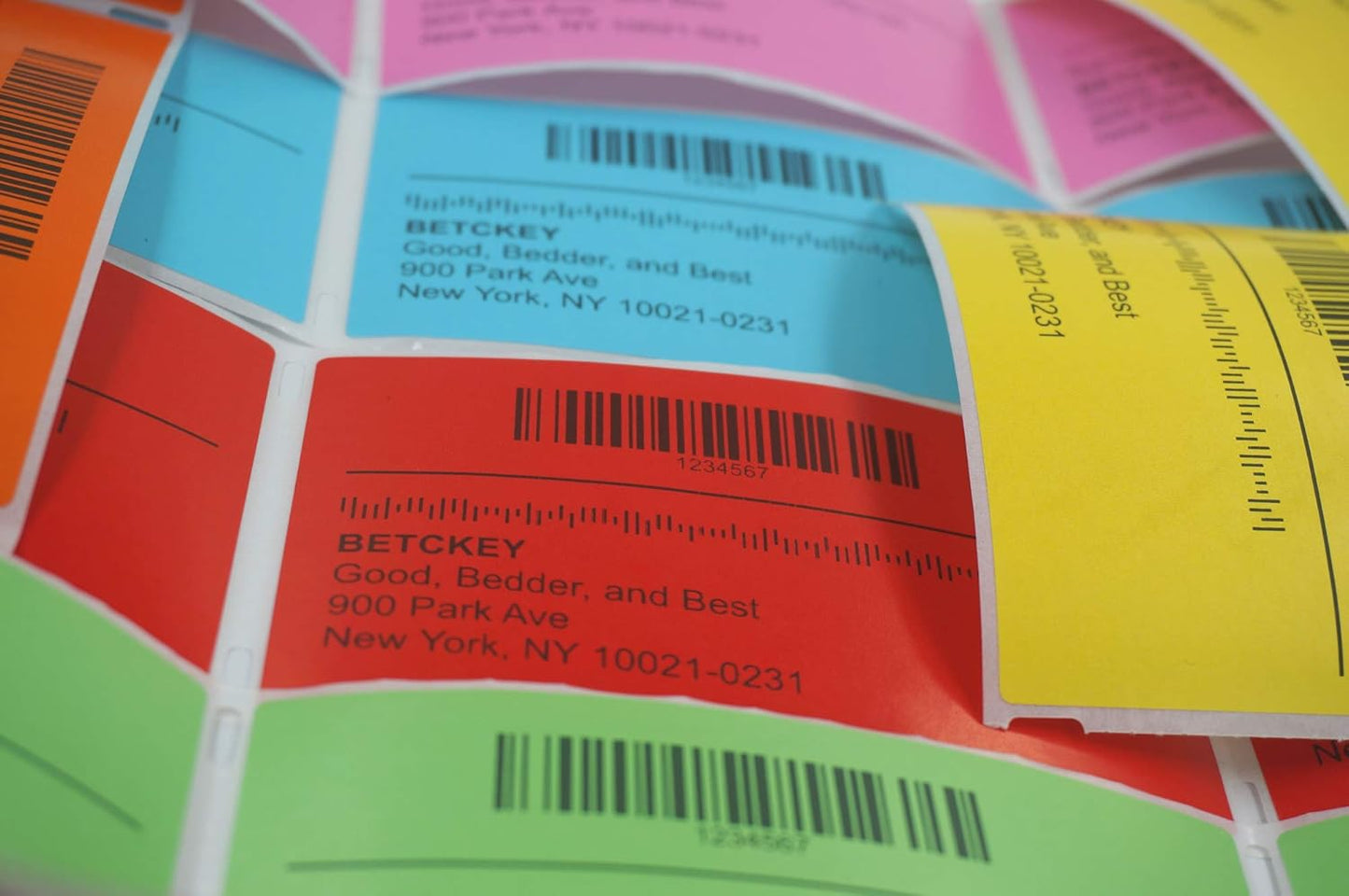 BETCKEY - 4" x 5" Large Shipping & Multipurpose Labels Compatible with Zebra & Rollo Label Printer,Premium Adhesive & Perforated[Green, 6 Rolls, 2100 Labels]
