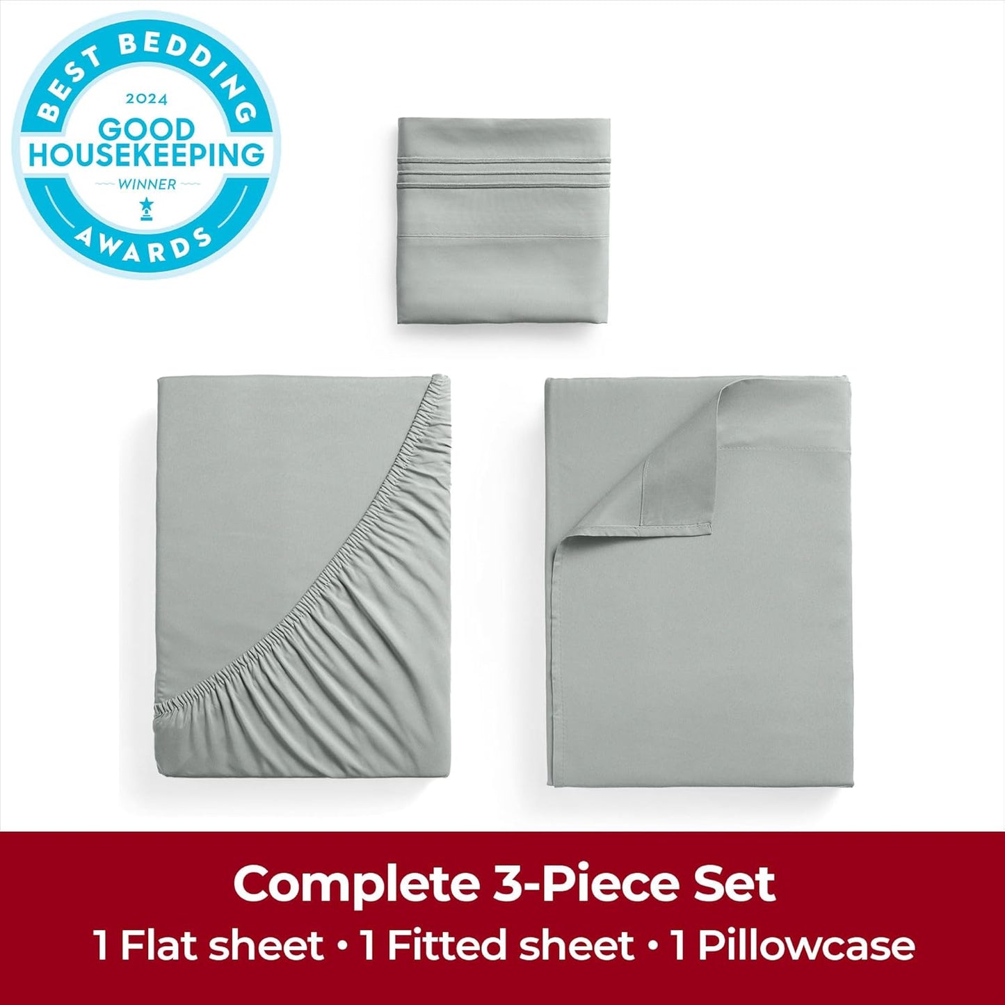 Mellanni Twin XL Sheets Set - 3 PC Iconic Collection Bedding - Hotel Luxury, Extra Soft, Cooling Bed Sheets - Wrinkle, Fade, Stain Resistant (Twin Extra Long, Spa Mint)