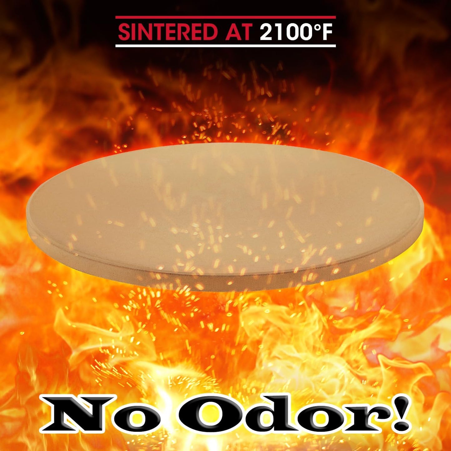 Unicook 14 Inch Round Pizza Stone, Heavy Duty Cordierite Baking Stone for Oven and Grill, Thermal Shock Resistant, Ideal for Baking Crispy Crust Pizzas, Bread, Pies and More, Includes Dough Scraper
