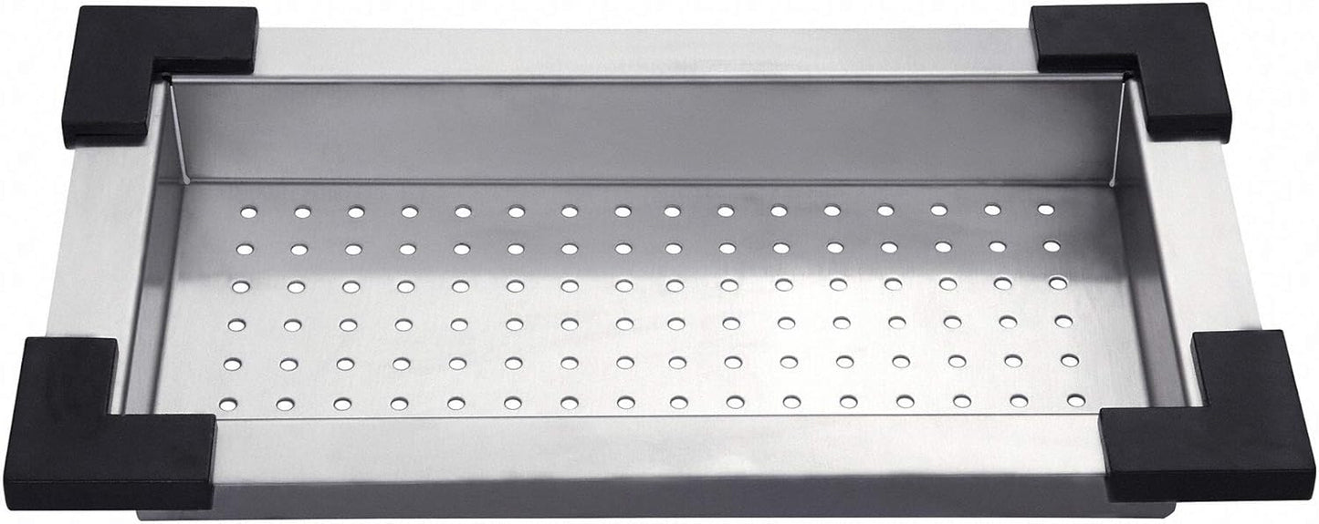 Kraus Stainless Steel Colander, 17 1/2" x 9 1/2" x 2 1/4", CS-2