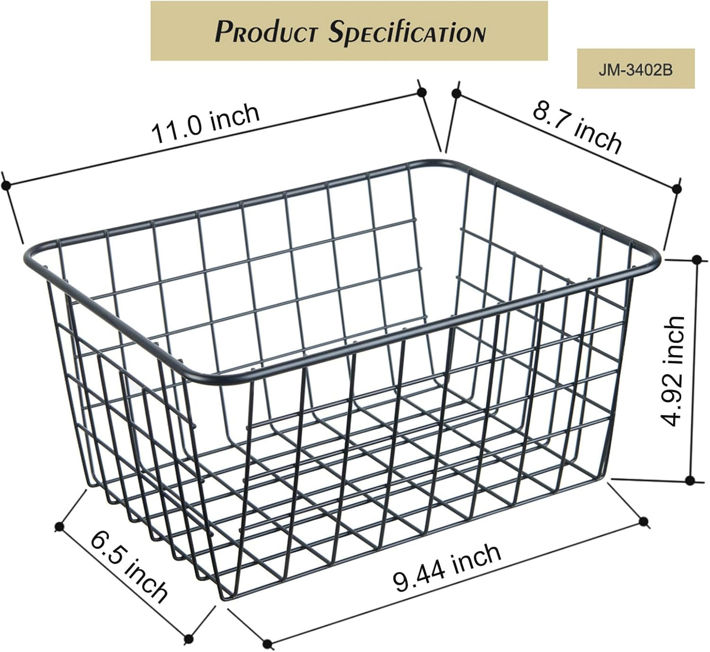 Wire Kitchen Storage Basket 5 Packs,Perfect Pantry Organization Accessories Baskets,Laundry Basket,Countertop Organization,Suitable for Kitchen,bathroom,bedroom,Tabletop,Stackable,Bronze
