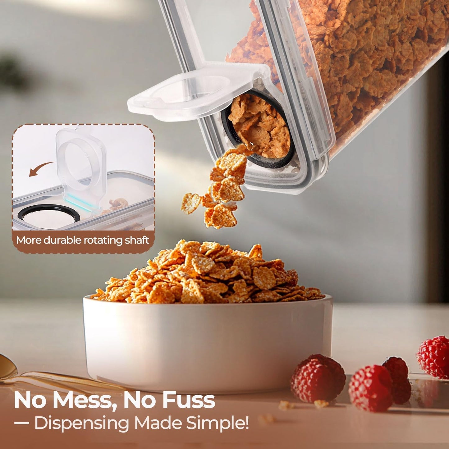 Cereal Storage Containers Set (6.3L / 213OZ) – Airtight Food Storage with Lids, Pantry Organizer for Rice, Sugar, Flour