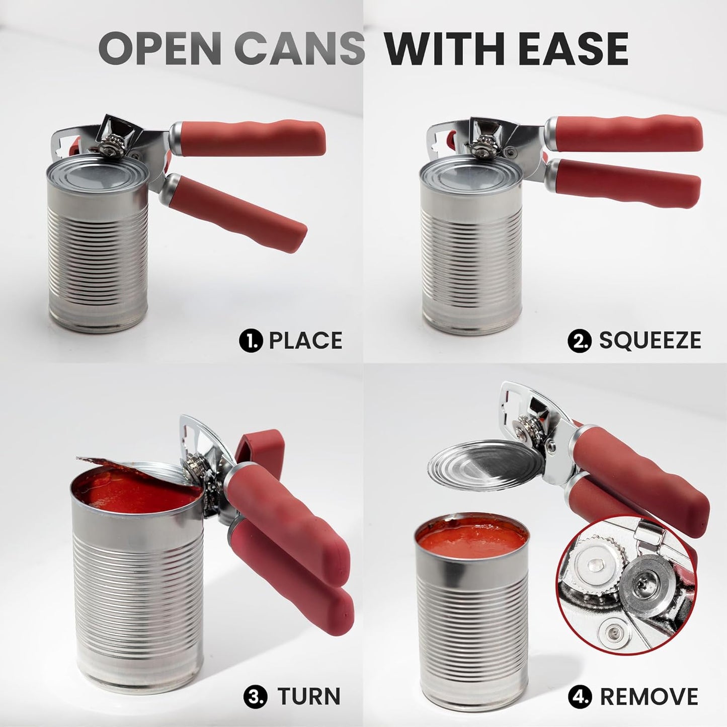 Zulay Kitchen Manual Can Opener with Bottle Opener with Turn Knob