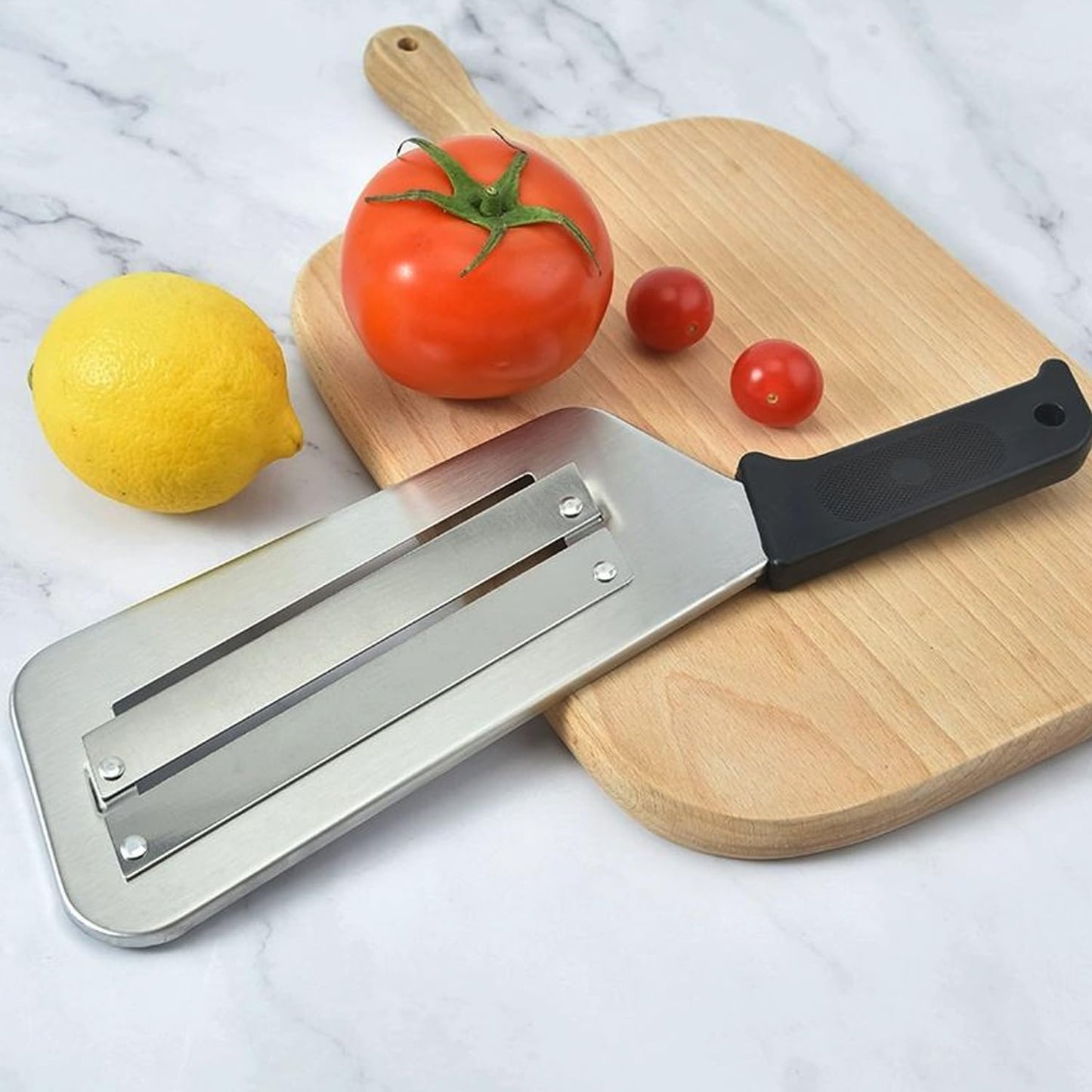 Dual Blade Julienne Cutter, Stainless Steel Shredder Slicer, Stainless Steel Cabbage Shredder for Coleslaw, Cabbage Slicer, Suitable for Vegetables and Fruits (Black*2)