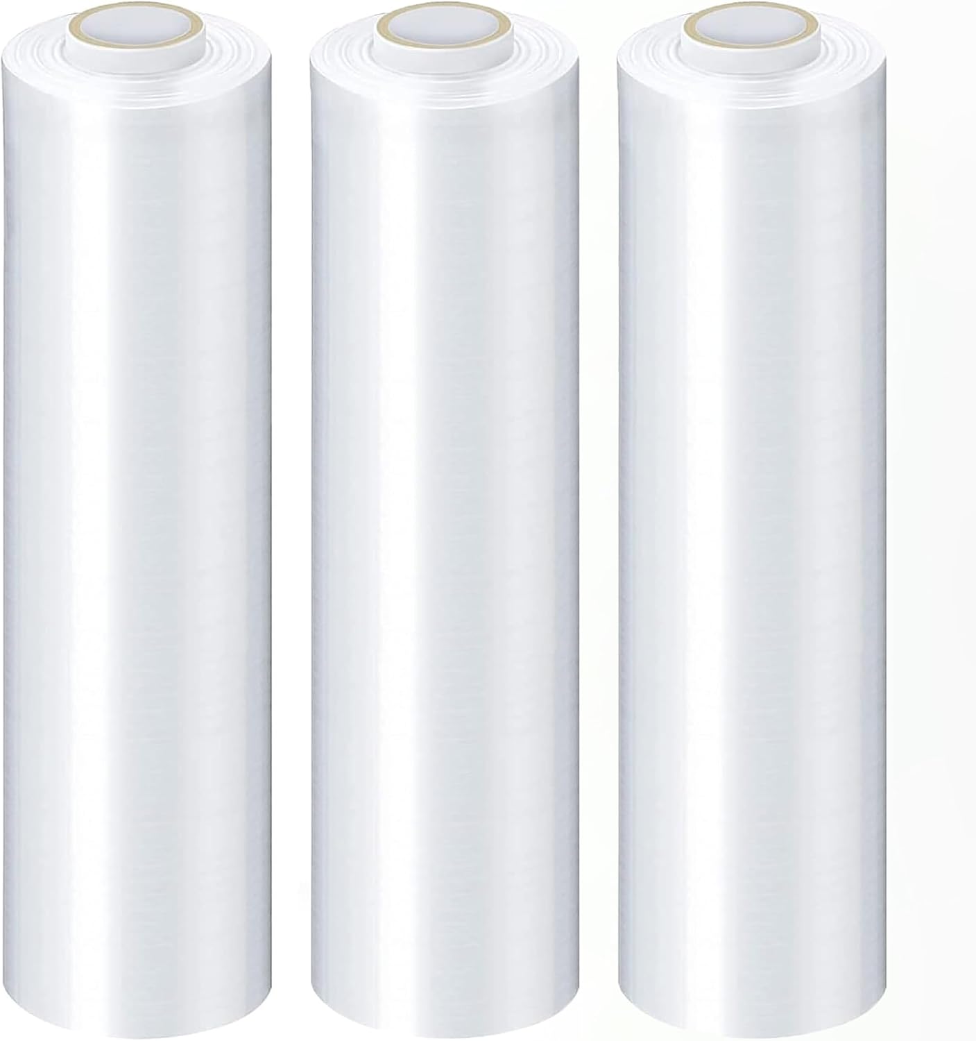 PSBM Stretch Wrap, 4 Pack, 17 Inch x 1476 Feet, 65 Gauge, Clear Plastic Cling, Cast Hand Stretch Film Rolls for Packaging Moving Packing Pallets