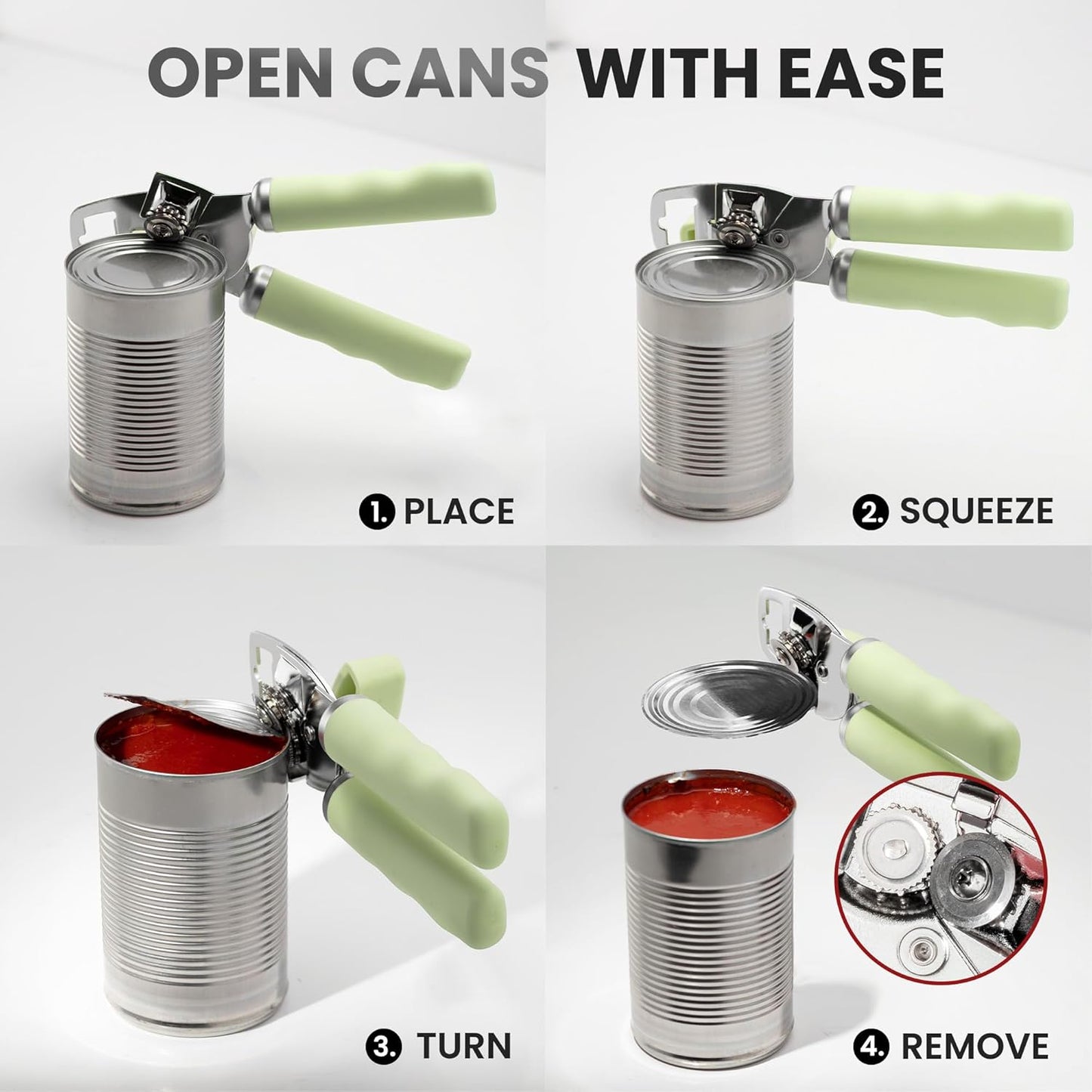 Zulay Kitchen Manual Can Opener with Bottle Opener with Turn Knob