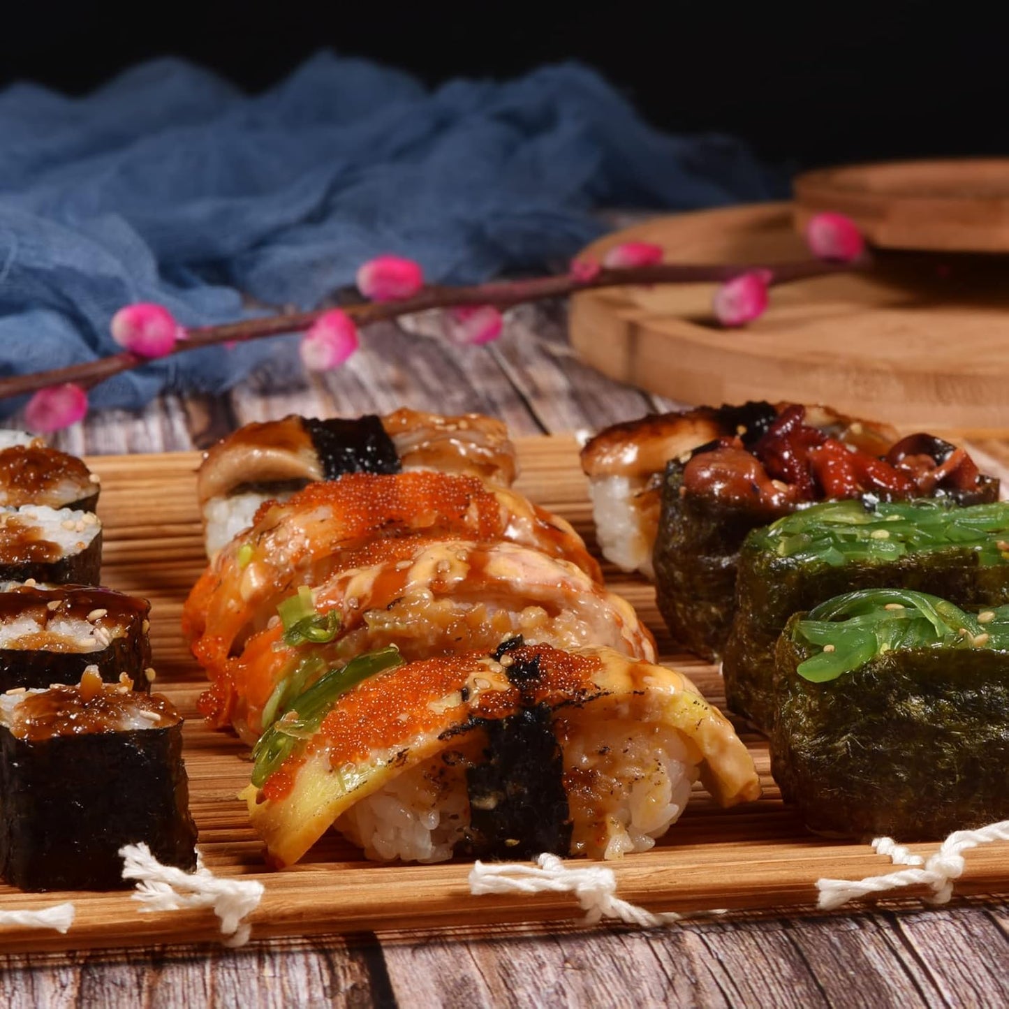 9.5"x9.5"Bamboo Sushi Rolling Mat,kimbap roller(2 PCS)