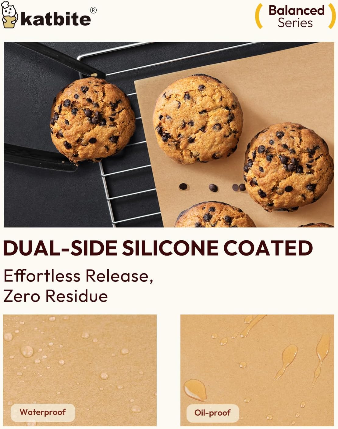 Katbite 200 Pcs Parchment Paper, 8 x 8 Inch Unbleached Baking Paper, Oil Resistant & Easy Clean, Non-Stick Precut Parchment Paper Sheets for Baking Square, Cooking, Air Fryer [Balance Series]