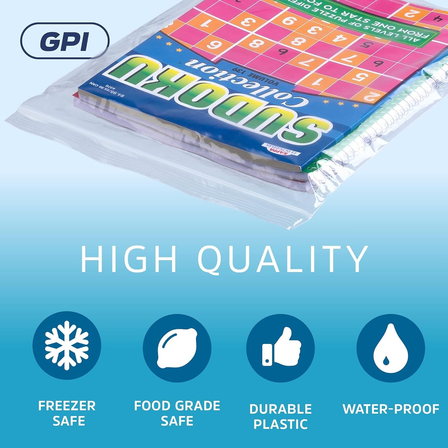GPI - 14" x 24", Case of 1000, Clear Plastic Reclosable Jumbo Zip Bags, 2 Mil Thick, Zip Poly Bags with Resealable Lock Seal Zipper For Food, Apparel, Shirts, Household, School & Office Supplies