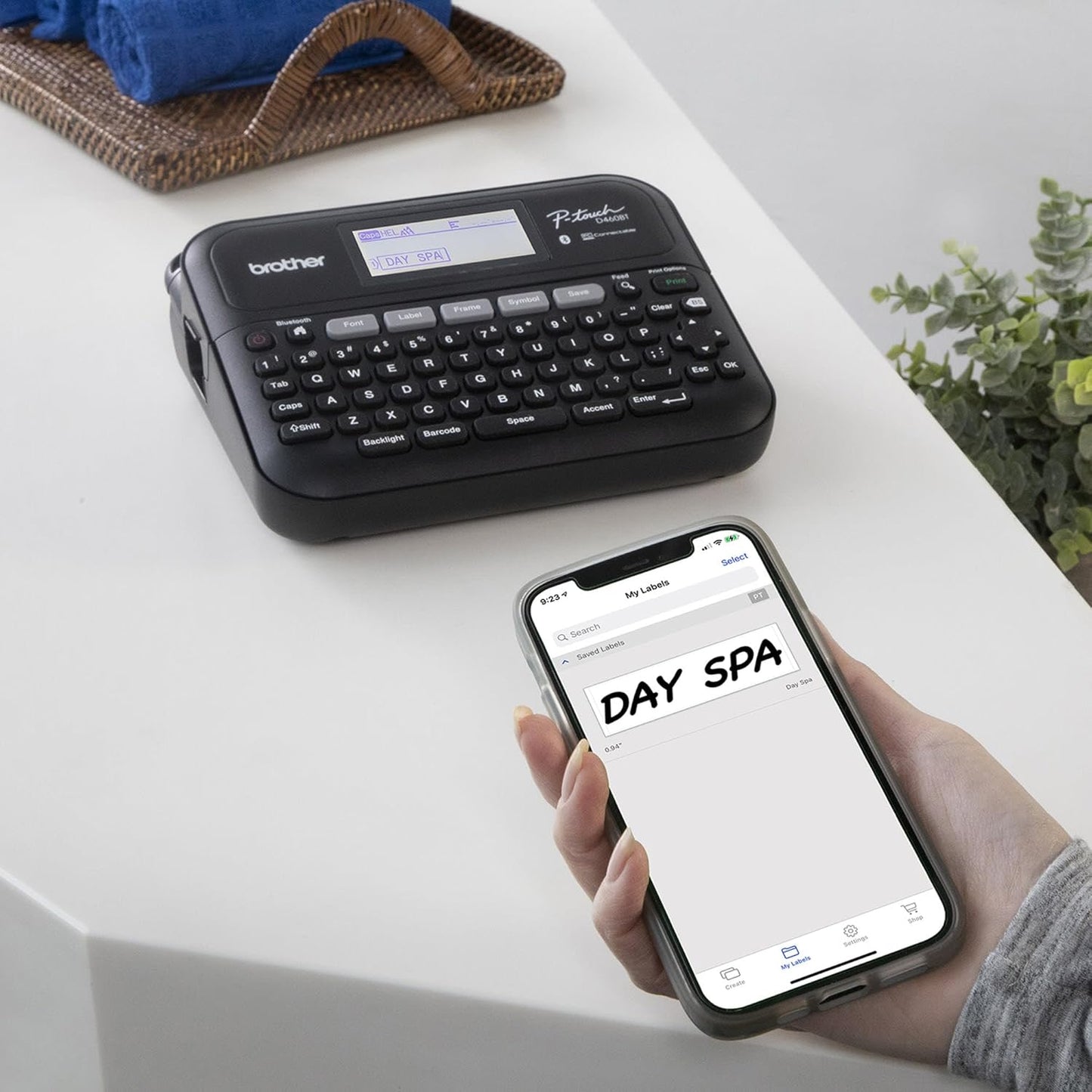 Brother P-Touch PT-D460BT Business Expert Connected Label Maker | Connect and Create via Bluetooth® on TZe Label Tapes up to ~3/4 inch, White