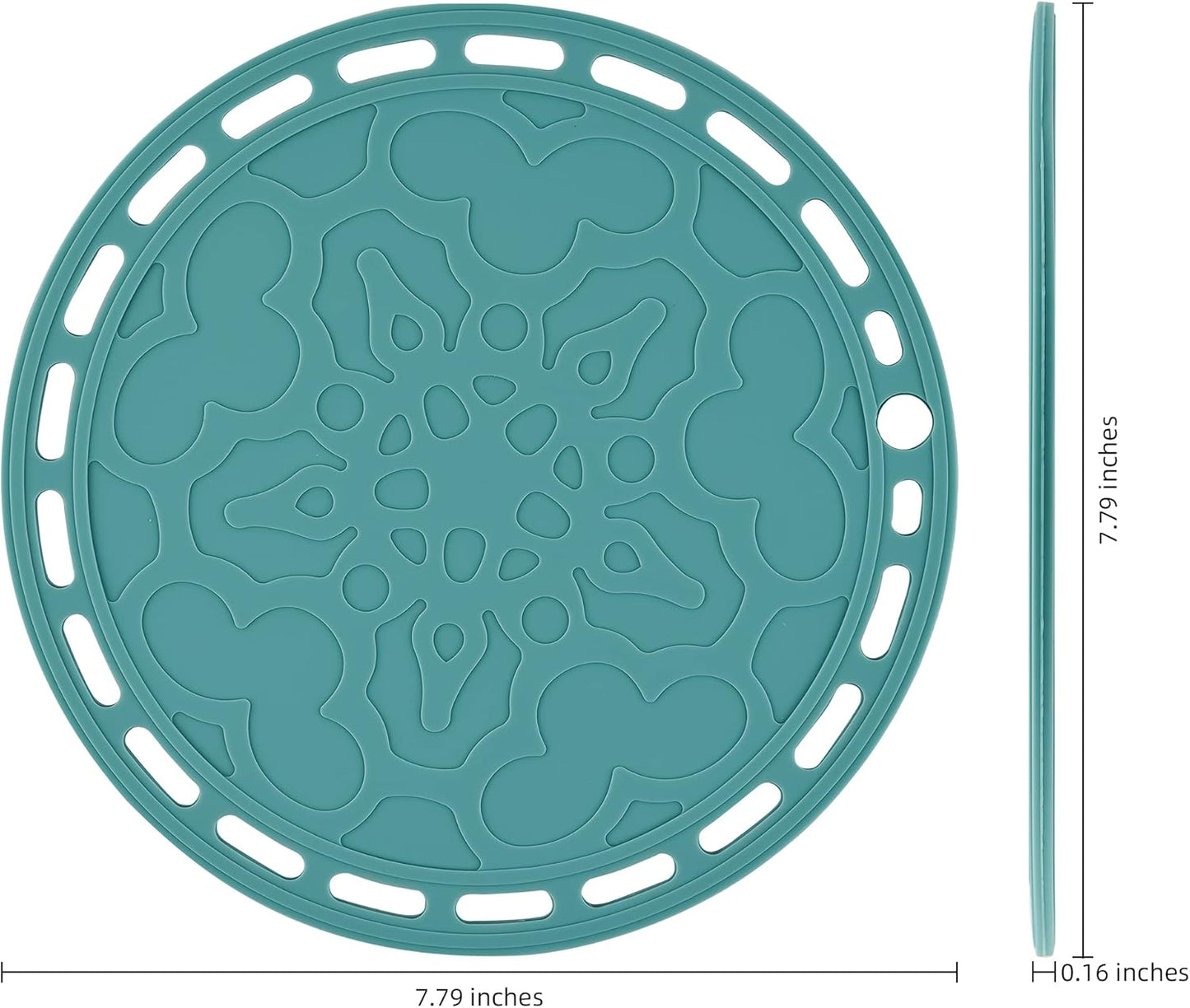 Smithcraft Silicone Trivet Mat - Big Round Silicone Pot Holder and Trivets for Hot Dishes and Pots, Countertops, Tables, Spoon Rest - Set of 3 (White)