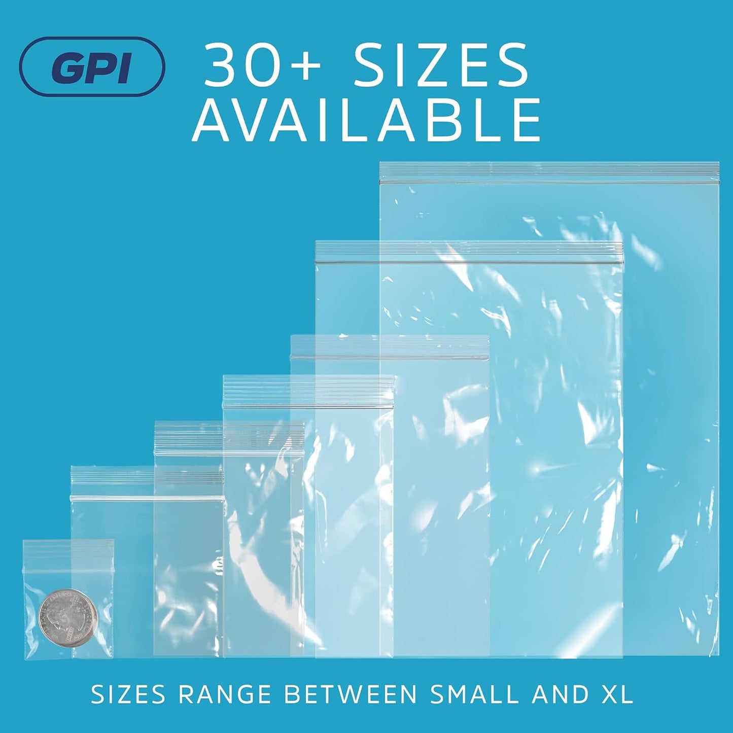 GPI - 7" x 10", Pack of 100, Clear Plastic Reclosable Zip Bags, 2 Mil Thick, Zip Poly Bags with Resealable Lock Seal Zipper For Food, Apparel, Medical, Household & Office Supplies
