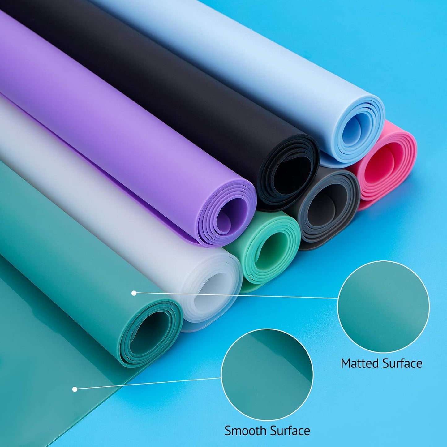 Silicone Mats for Kitchen Counter, Thicker 0.06", 25 x 17 inches Multipurpose Table Mat, Silicone Pad Desk Work Mat, Nonstick Nonskid Heat-Resistant Pad, Placemat, Dark Gray, 2PCS
