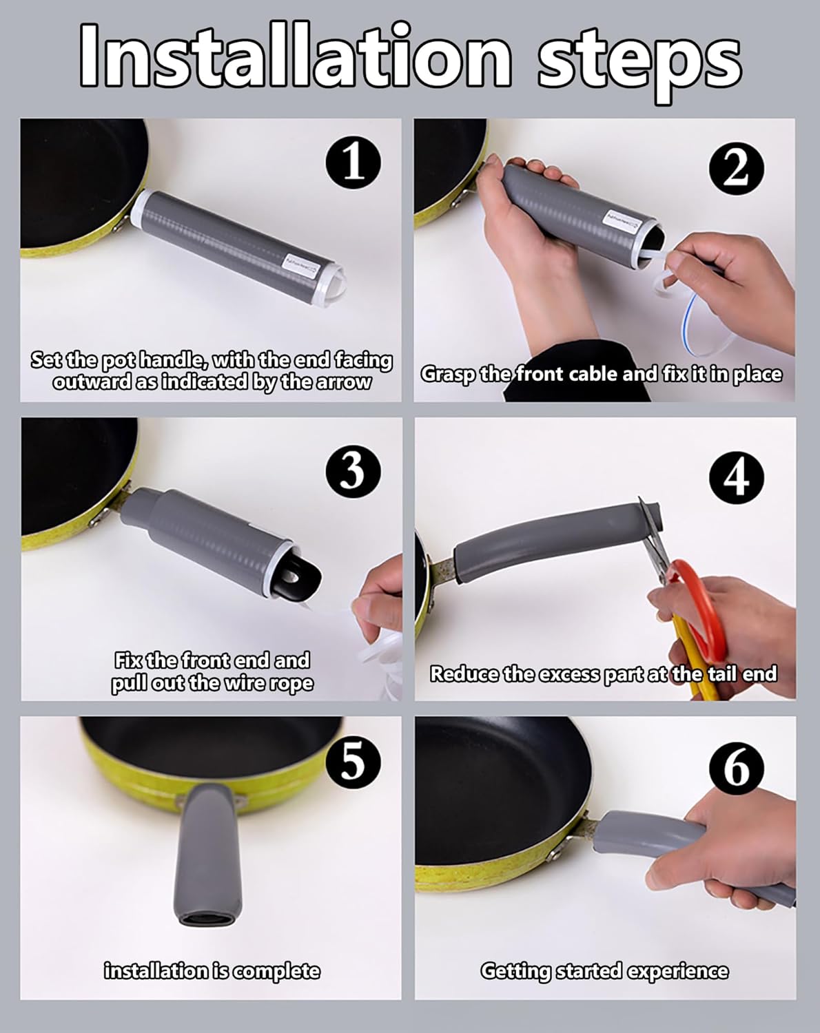 Upgraded Silicone Pan Handle Sleeve - Heat-Resistant&Non-Slip Cast Iron Handle Cover for Pots and Pans - Multipurpose Kitchen Protection(2pcs Small)