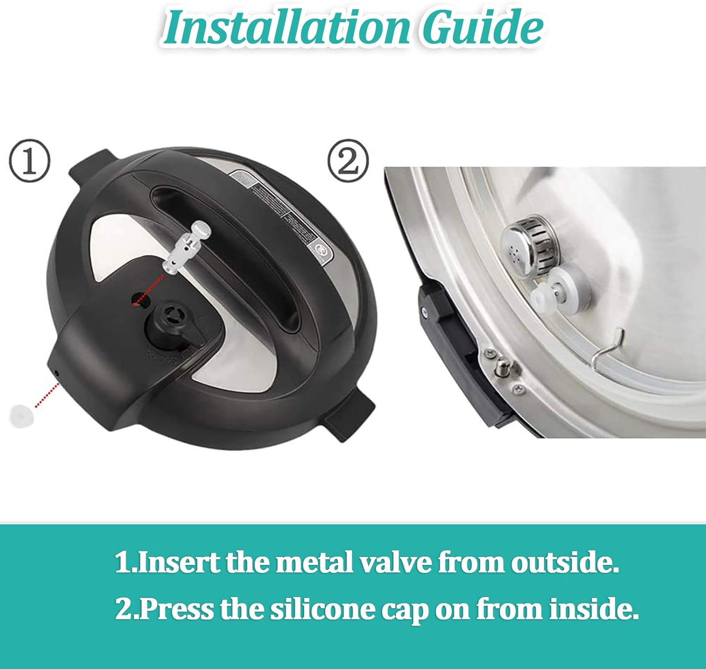 Steam Release Handle, Original Float Valve Replacement Parts with 3 Silicone Caps for Instant Pot Ultra 3, 6, 8 Qt，Instant Pot Duo/Duo Plus 3, 5, 6 Qt by ZYLONE