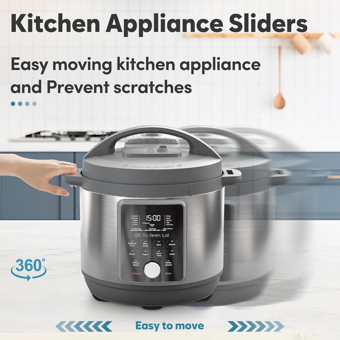 Appliance Sliders for Kitchen Appliances 24 PCS Self-Adhesive Small Accessories Hacks Easy to MovIing & Space Saving Kitchen Must Have Gadgets