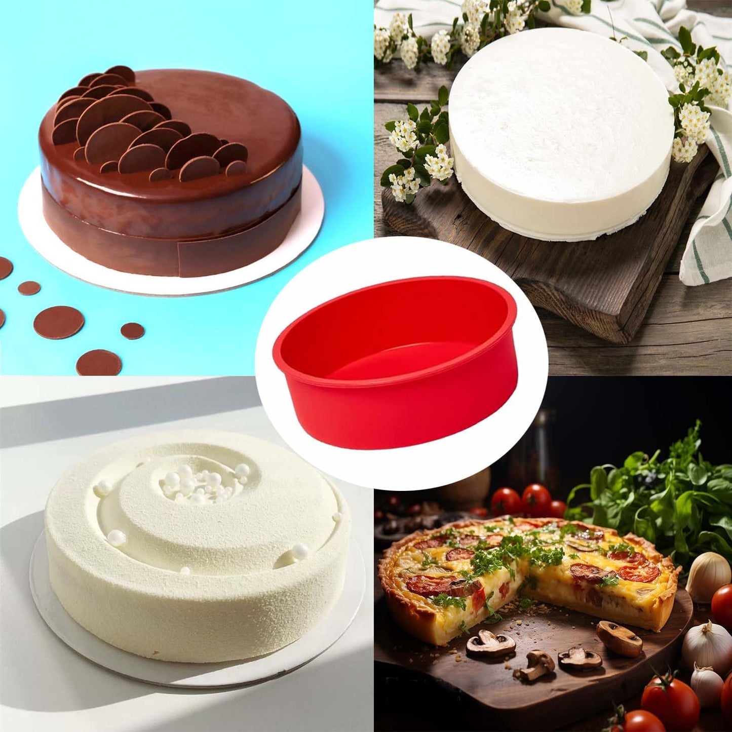 SOV Silicone Springform Pan Protector for 7.5inch Pans, Silicone Cheesecake Waterbath Pan Protector for Preventing Water from Entering (10 inch)